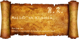Mailáth Klaudia névjegykártya